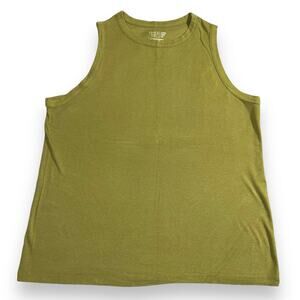 Time and Tru Womens Tank Top Sleeveless Wide Strap Green Pullover Knit XXXL 3X